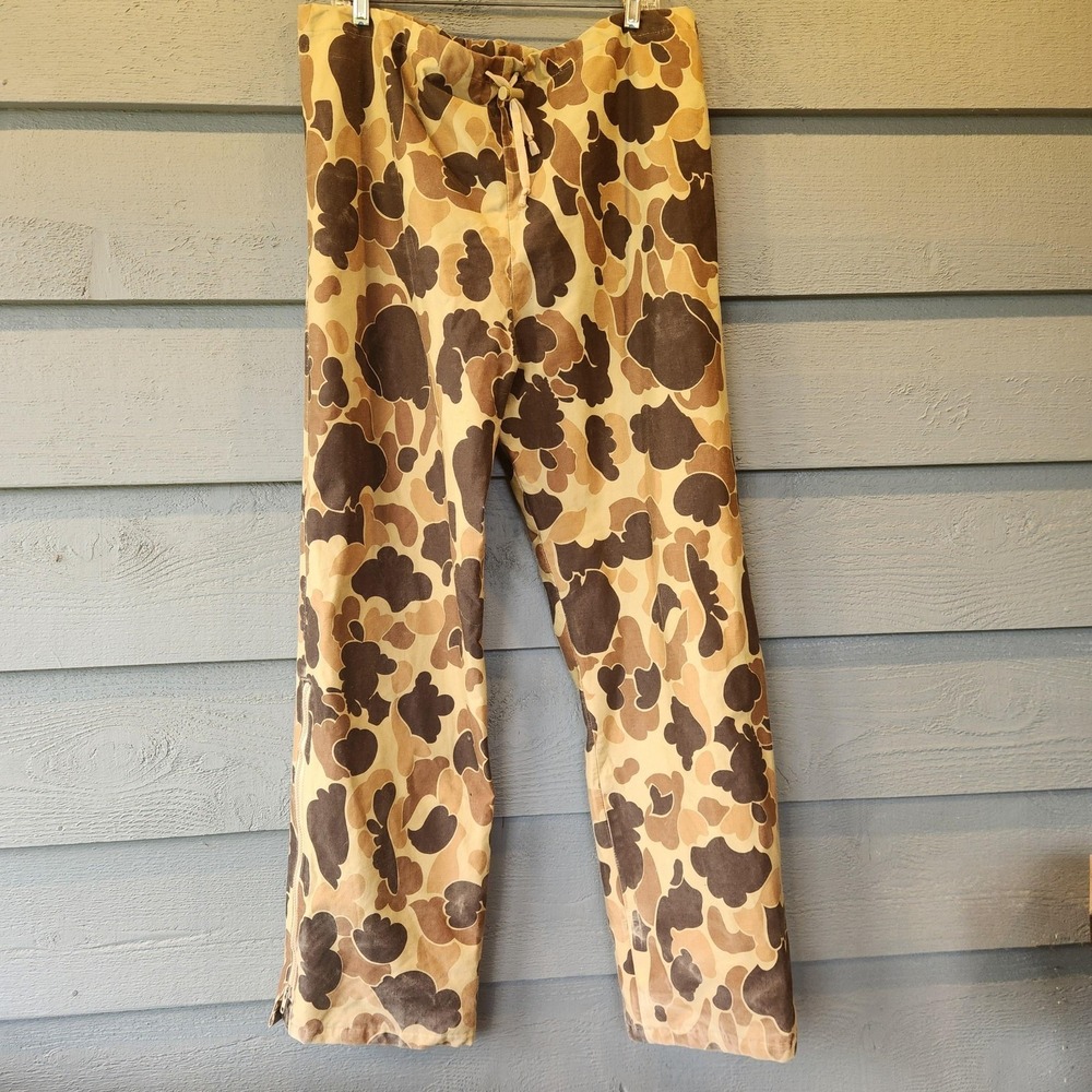 Vintage Fieldline Pants Mens 40x32 Brown Camo Gore-Tex Rain Hunting USA